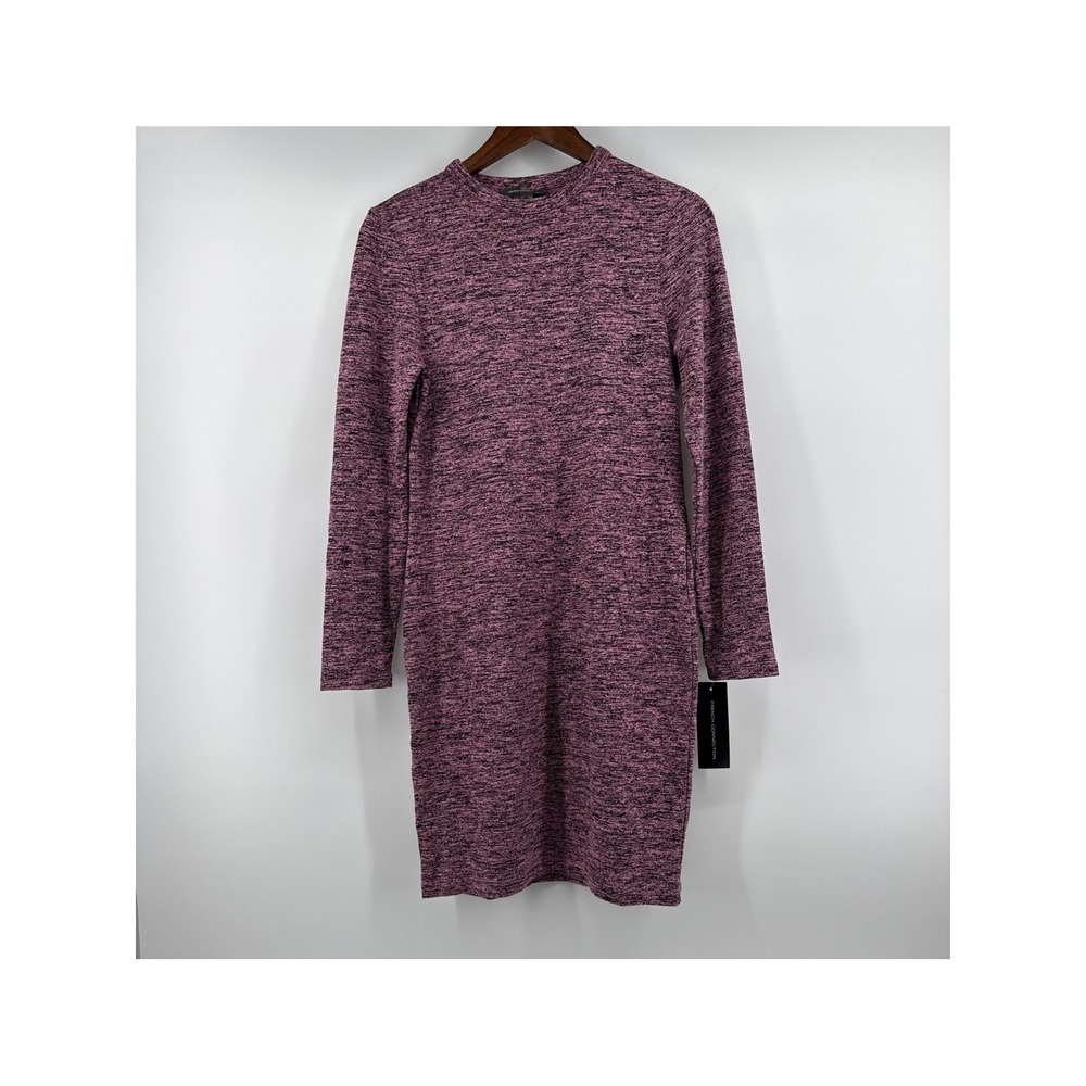 French Connection Rosebloom Pink Space Dye Long Sleeve Knit Dress L 71TSO